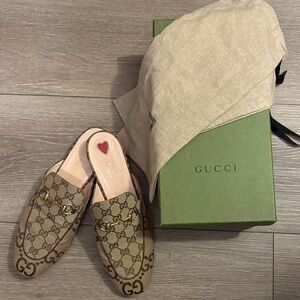 Gucci Tan and Brown Women's Mules